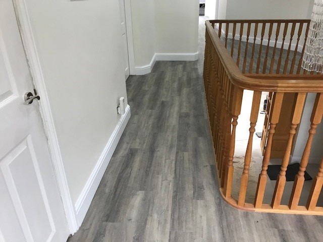 Supplied & fitted Luvanto-Harbour Oak flooring to landing of period property in Crowthorne, Berkshire.